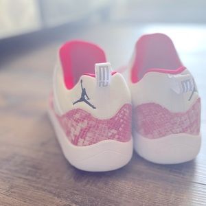Air Jordan 11 Retro Little Flex Pink  Snakeskin Sneakers